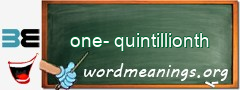 WordMeaning blackboard for one-quintillionth